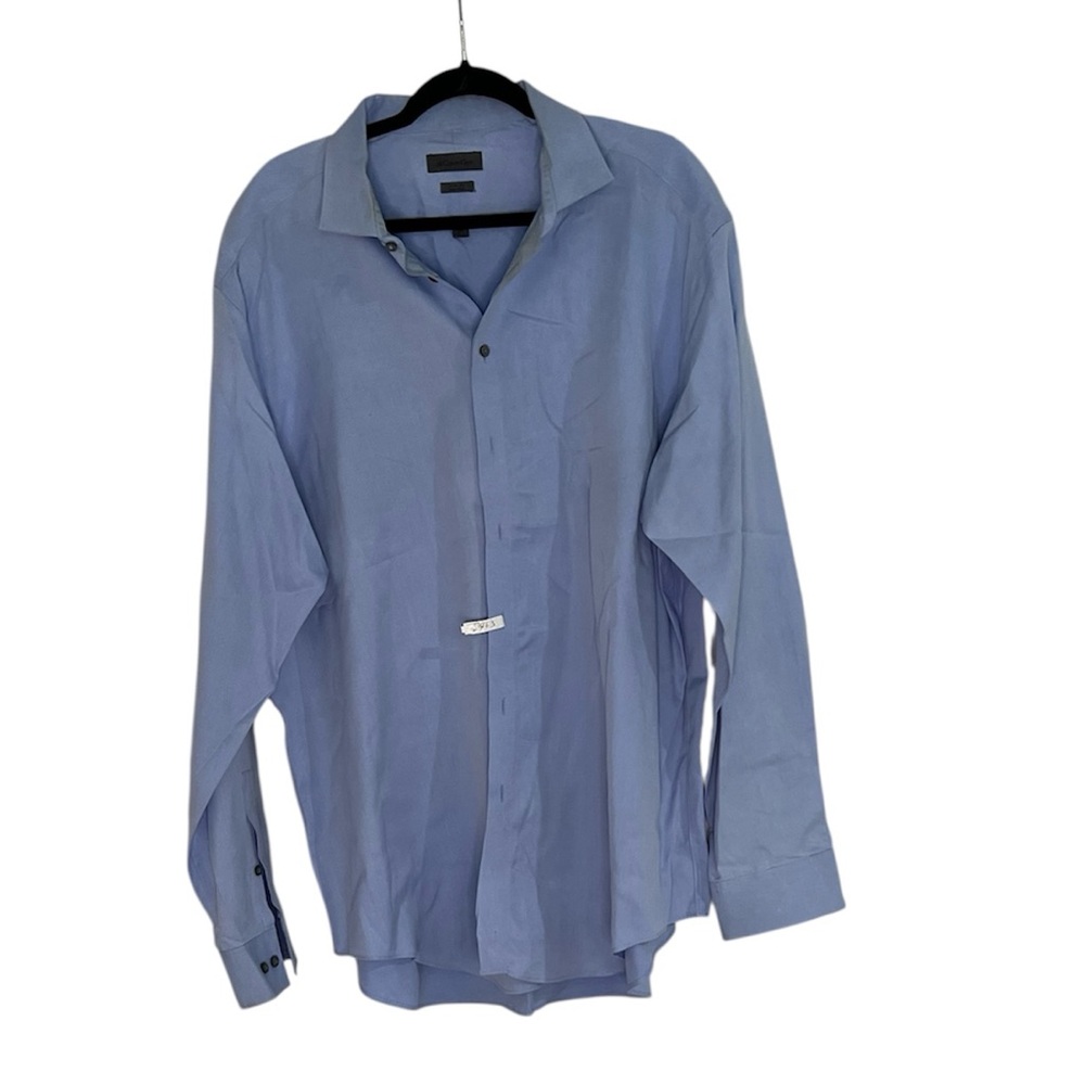 Calvin Klein Blue Dress Shirt Elegant Business Attire